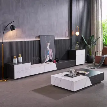 Сочетание итальянского минималистичного рок-настольного шкафа и чайного столика, Легкий Роскошный современный журнальный столик для хранения вещей и мебель для дома