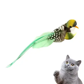 Палочка для кошек с птицей/пером ручной работы с колокольчиком, Мощная присоска, Интерактивные игрушки Для кошек, Упражнения для охоты на котенка, Товары для домашних животных