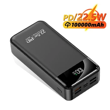 Power Bank 20000 мАч с быстрой зарядкой 22,5 Вт PD Powerbank Портативное зарядное устройство PoverBank для iPhone 13Pro Xiaomi Huawei