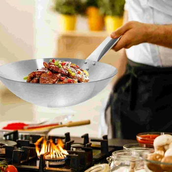 Вок из нержавеющей стали, традиционные бытовые сковороды с антипригарным покрытием, индукционная плита, кастрюля, Китайская варочная панель для домашнего использования