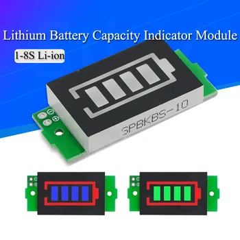 1S 3S 4S-8S Модуль индикатора емкости литиевой батареи 3,7 В с синим дисплеем 4,2 В, тестер заряда аккумулятора электромобиля Li-ion