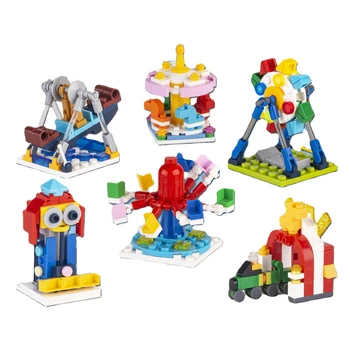 Совместим со сценами парка развлечений LEGO, каруселью колеса обозрения, моделью строительного блока из мелких частиц, собранным игрушечным украшением