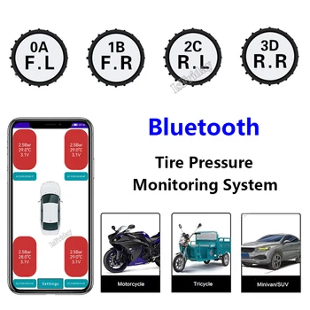 Мотоциклетная система контроля давления в шинах TPMS, совместимая с Bluetooth, Беспроводные датчики давления в шинах для мото автомобилей Android/IOS TMPS для мото автомобилей