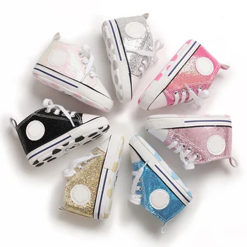 Классическая детская обувь для новорожденных мальчиков и девочек, спортивная обувь для кроватки, обувь для малышей, мягкие нескользящие кроссовки для первых ходунков, детские кроссовки